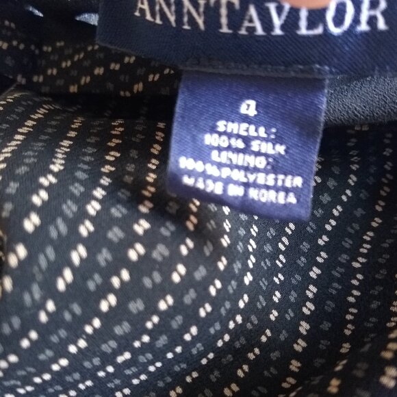 Ann Taylor Black small print silk chiffon Palazzo Pants - Picture 5 of 6